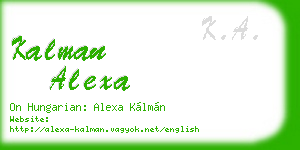 kalman alexa business card