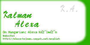 kalman alexa business card